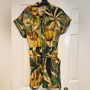 🌿✨ FARM Rio Tropical Banana Print Belted Romper –S – New W/O Tag ✨🌿